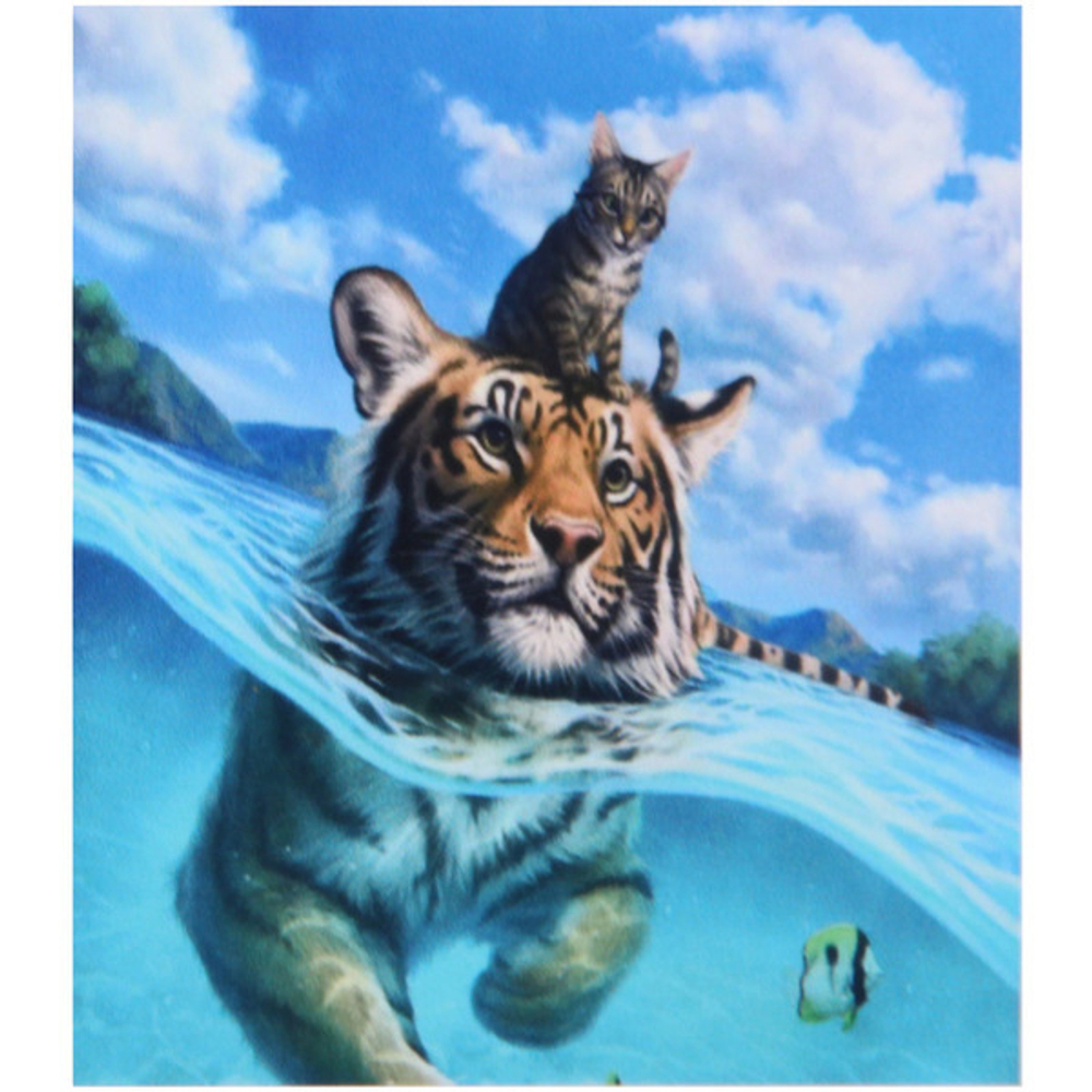 Алмазная мозаика на подрамнике с полным заполнением «МИР ЯРКИХ КРАСОК», морское приключение, 20*20см