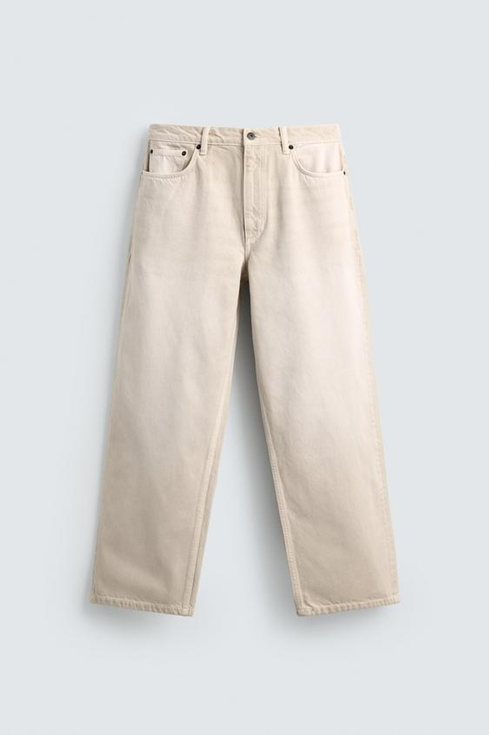 ZARA ДЖИНСЫ BAGGY FIT, ЭКРЮ