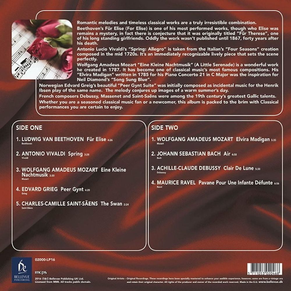 Romantic Classics (LP) Новая виниловая пластинка сборник лучших романтических классических композиций