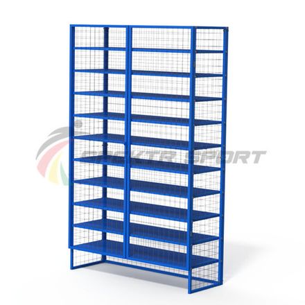 Стеллаж для хранения инвентаря закрытый 1240х440х2000 (разборный) 11 полок