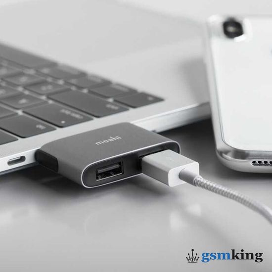 Moshi Adapter (USB-C PD port to 2 x USB A) Gray 99MO084214