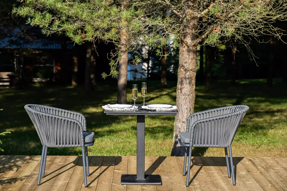 "Каффе" обеденная группа на 2 персоны, цвет "серый гранит"