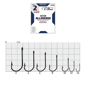 Крючки Cobra ALLROUND CA126  №8, 10 шт.