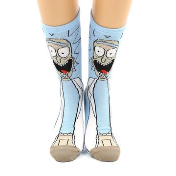 Носки с принтом "Мультяшки - Рик и Морти" голубые Hobby Line