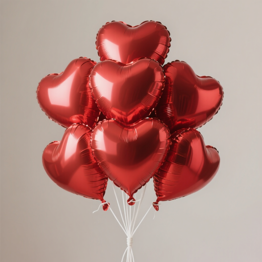 Набор фольгированных шаров "Красное сердце" 7шт