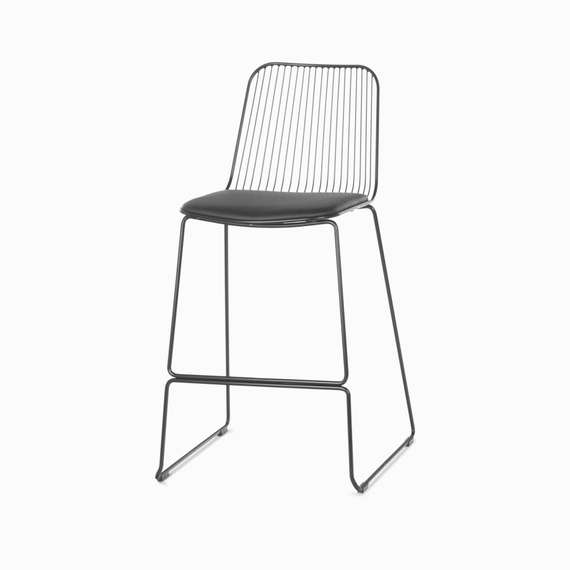 Барный стул Vivo 75 см, черный с мягкой подушкой