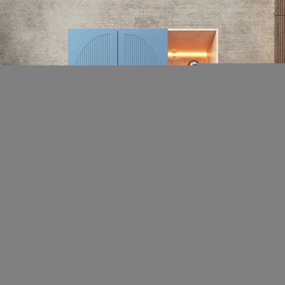 Шкаф Агератум МДФ двухсекционный с стеллажом Сапфир структурный (0,3) G4018-62A матовая - Дуб молочный 8622  190*60*220