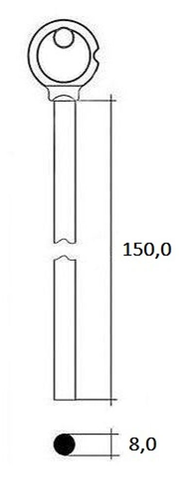 8х150 диам. Ригель круглый Гравер 15136