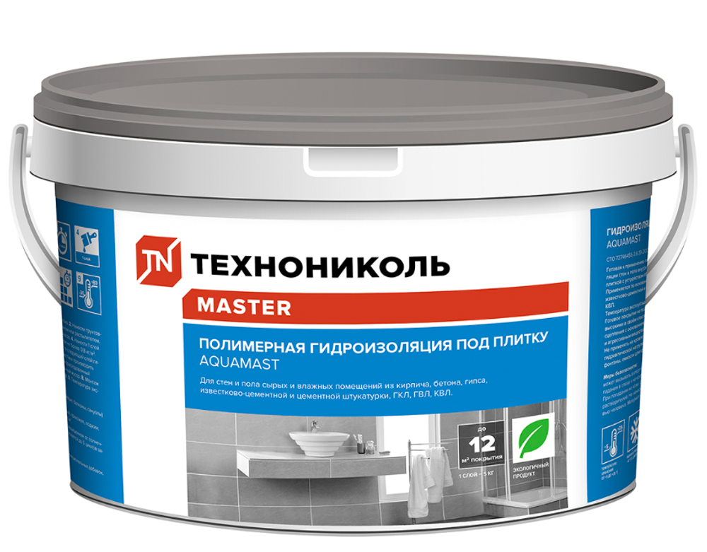 Гидроизоляция полимерная Технониколь AquaMast, под плитку, 5 кг