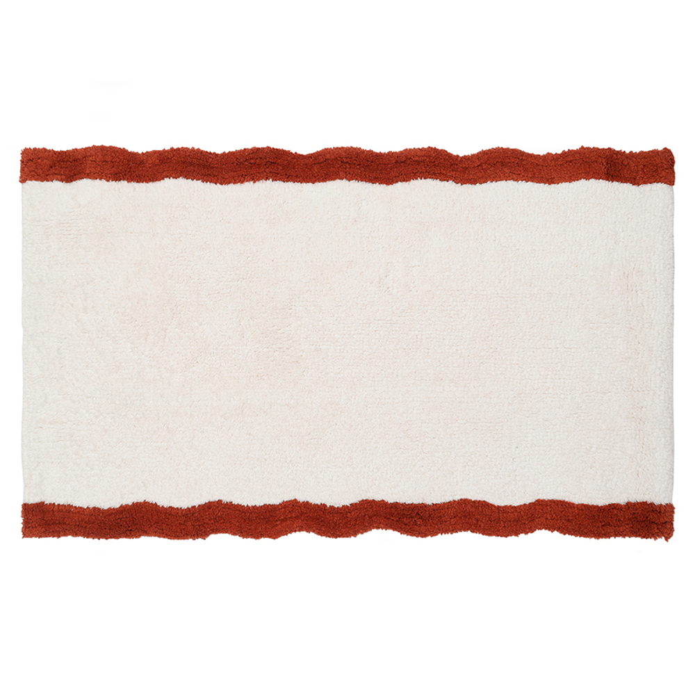 Коврик для ванной с кантом терракотового цвета из коллекции trendy ruffles, 50x80 см