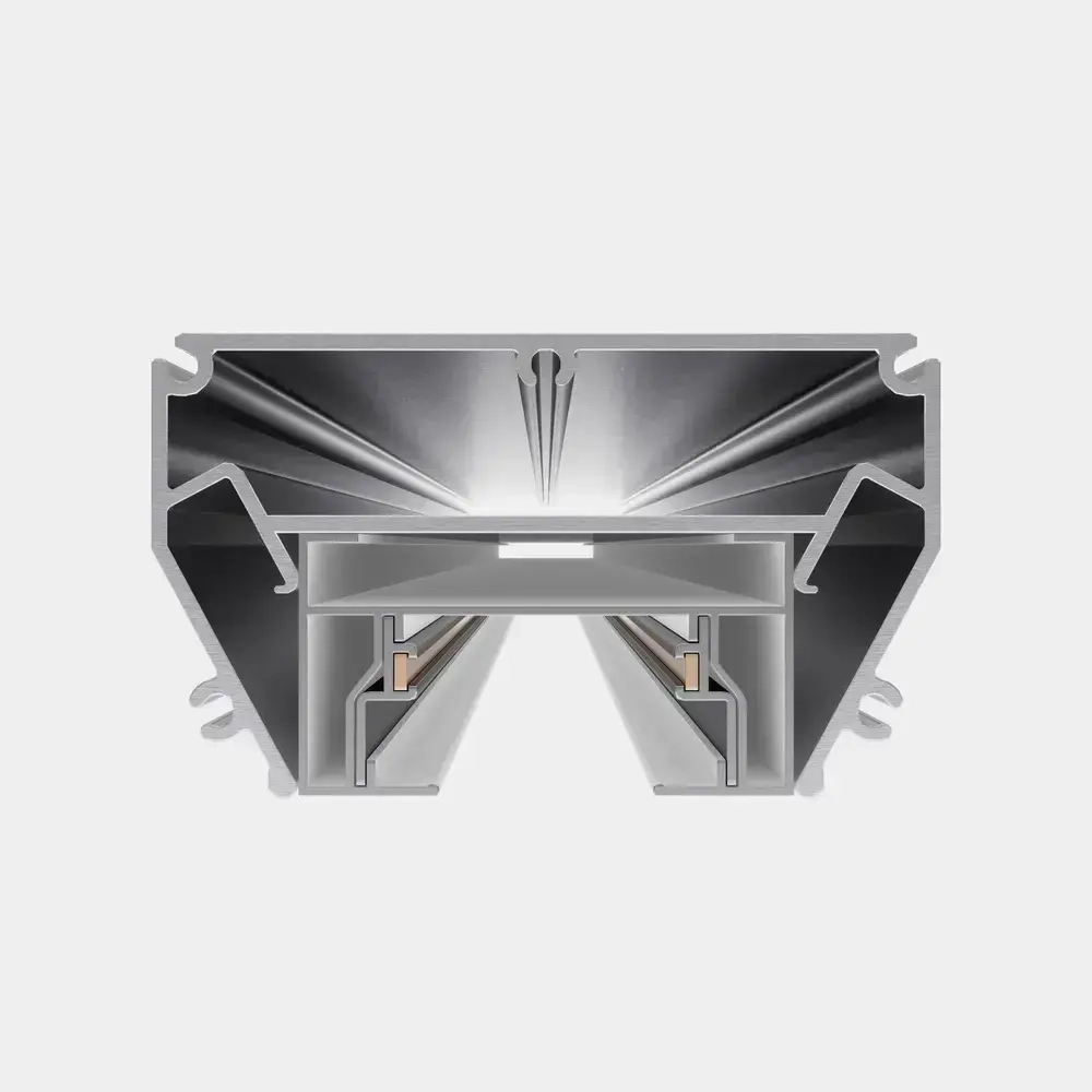 Трековая система освещения CITY 2TRA 220V Чёрный шинопровод осветительный двух-контактный однофазный трек в алюминиевом профиле для натяжных потолков 54x32x1500mm IP20 1.5 м.