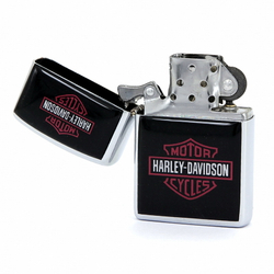 Зажигалка Harley Davidson 2 лого на чёрном (222)
