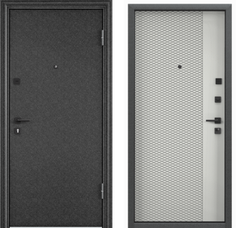 Входная cтальная дверь Torex Delta PRO MP чёрный шёлк D6-DL1 ПВХ ферро