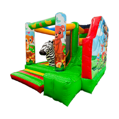Коммерческий надувной батут «Мини джунгли» с горкой, 4*3,5*2,6 м.