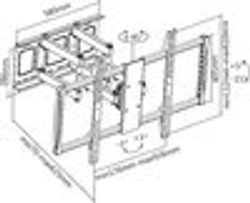 Кронштейн для телевизора Ultramounts UM 914 черный 60"-100" макс.80кг настенный поворотно-выдвижной и наклонный