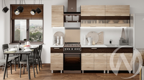 Кухня Монтана ЛДСП 2.0 (венге/венге;дуб сонома; Антарес)