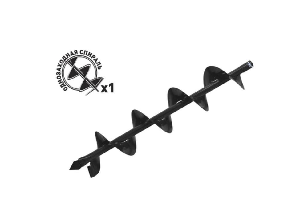 Шнек для грунта однозаходный d пос=20мм, D=125мм (CARVER AG-52)