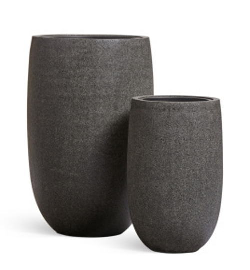Кашпо TREEZ Effectory - Stone - Высокая чаша - Тёмно-серый камень