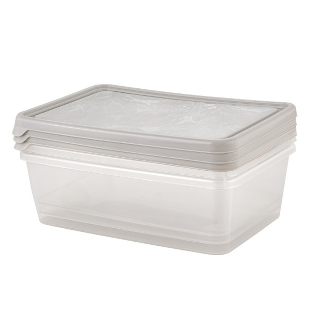 Набор контейнеров для продуктов HELSINKI Artichoke 3 шт 1,35л прямоуг. пепельный жемчуг