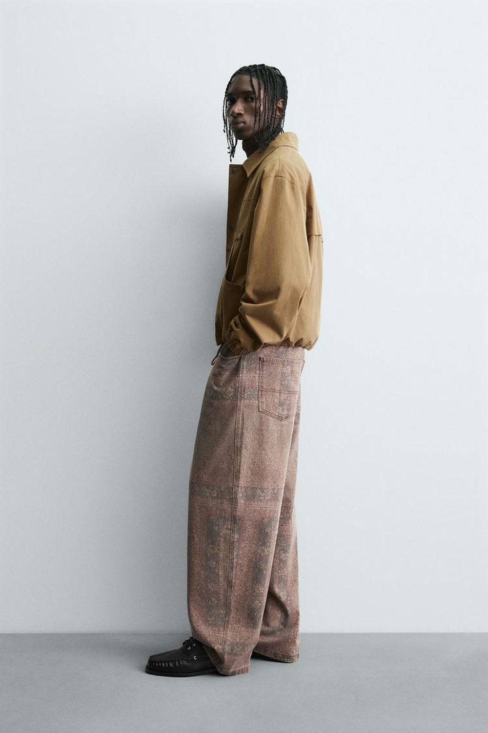 ZARA ХЛОПКОВАЯ КУРТКА С КАРМАНАМИ, БЕЖЕВЫЙ