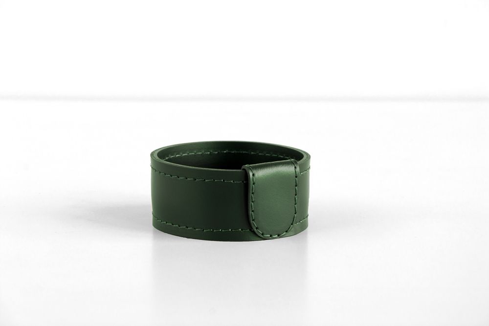 Набор настольный из зеленой кожи 9 предметов №155