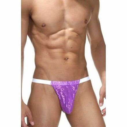 Мужские трусы стринги фиолетовые кружевные LaBlinque LB15170