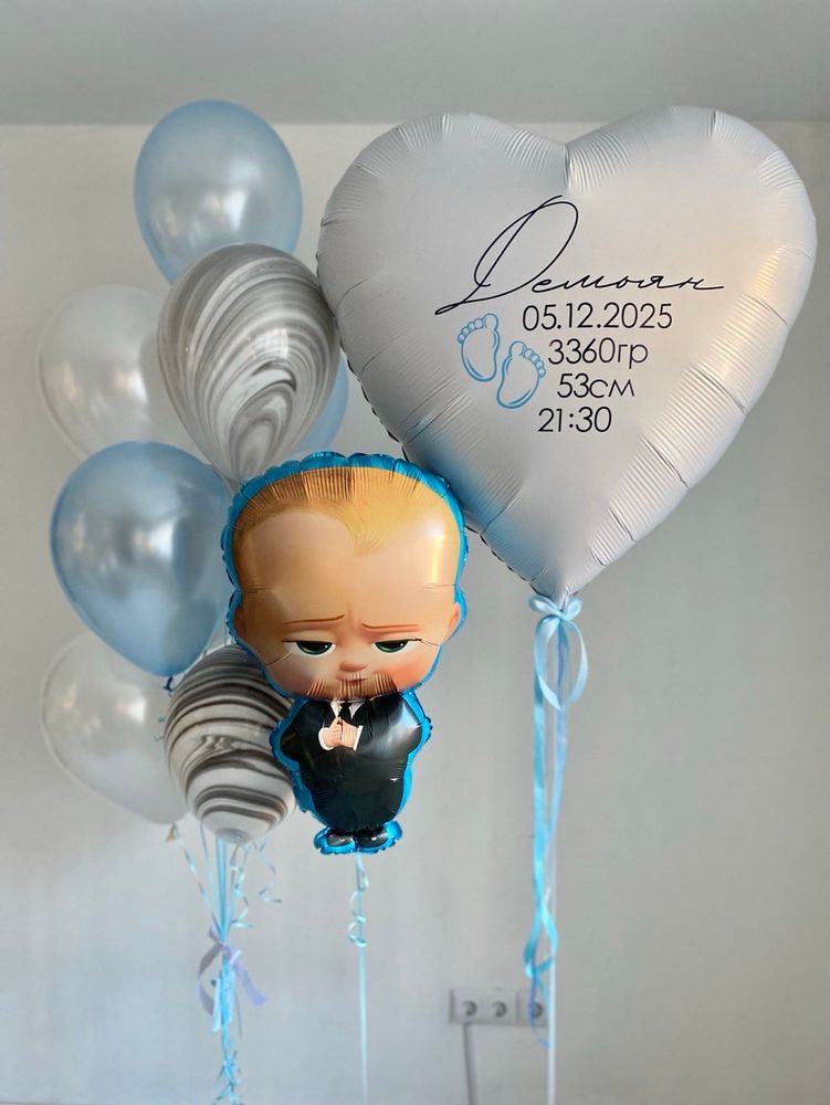 Воздушные гелиевые шары босс молокосос №4444