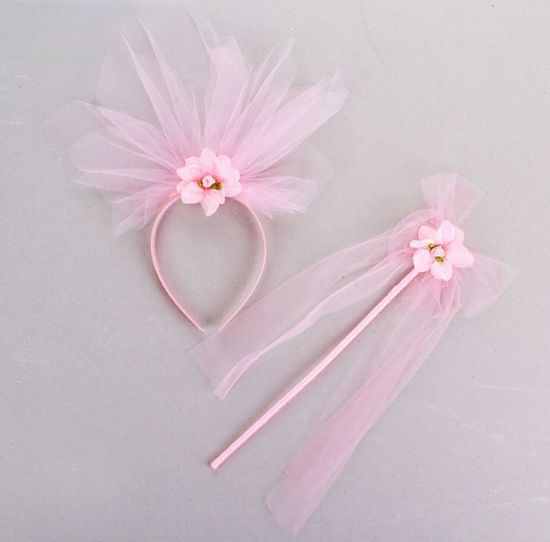 Карнавальный набор "Фея", 2 предмета: ободок, волшебная палочка, розовый