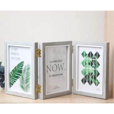 Фоторамка на 3 фото 10*15см «Charlotte» цвет серый