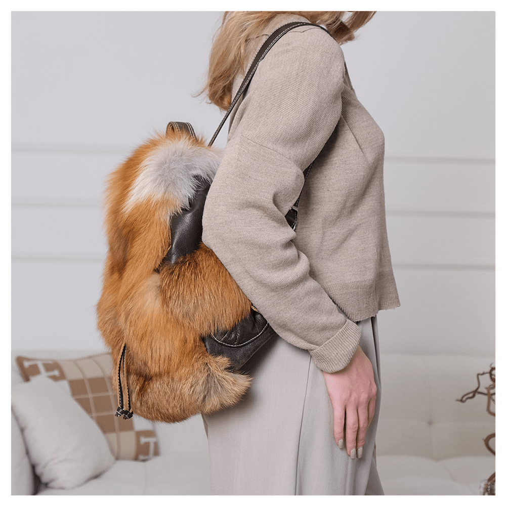 Меховой рюкзак «Городская хулиганка» рыжий