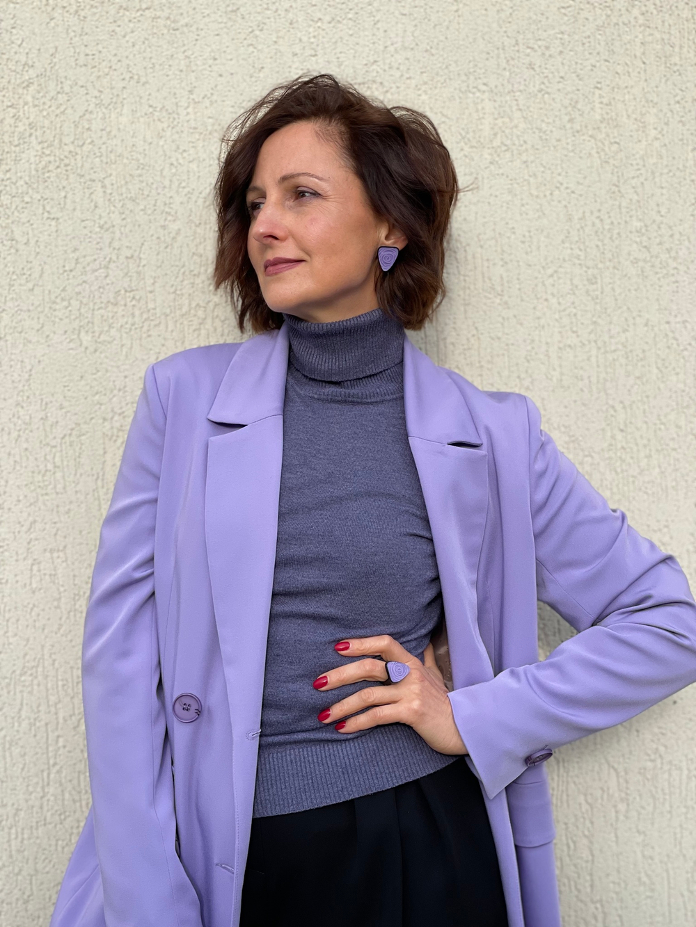 Свидание, earrings, Purple