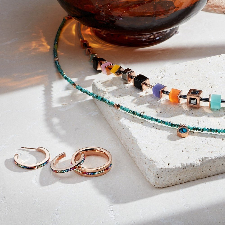Серьги Coeur de Lion Multicolor-Rosegold 0139/21-1577 цвет мультиколор