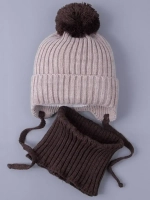 Шапка детская осенняя вязаная и снуд