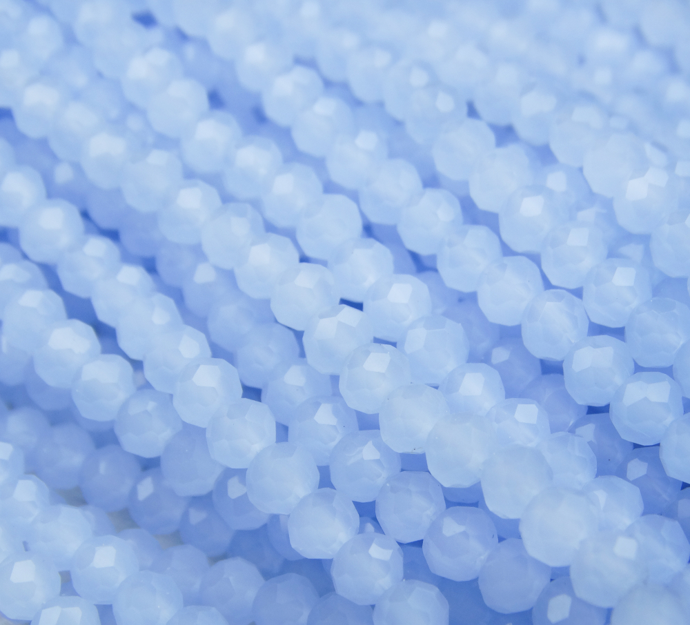 БМ006НН46 Хрустальные бусины "рондель", цвет: светло-голубой матовый, 4х6 мм, кол-во: 58-60 шт.