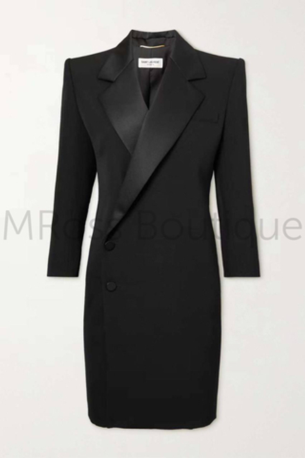 Двубортное платье пиджак Saint Laurent премиум класса