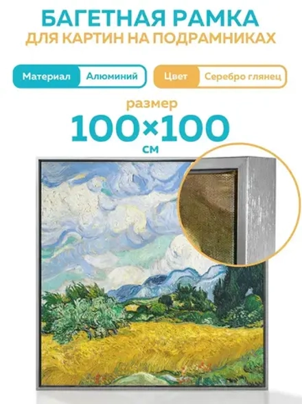 Металлическая багетная рамка 100х100 см