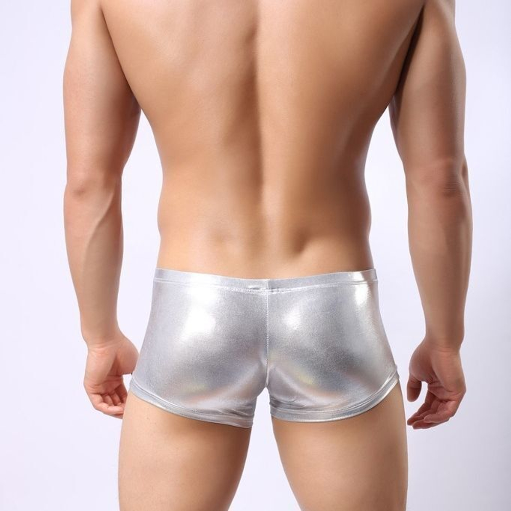 Серебристые мужские трусы-боксеры (Размер: L) (Цвет: серебристый)