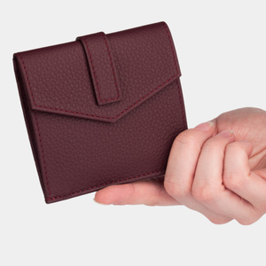 Картхолдер-кошелек Perle из кожи теленка, бордового цвета