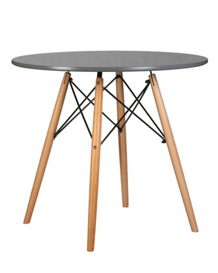 Стол обеденный DOBRIN CHELSEA`80, ножки светлый бук, столешница тёмно-серый (GR-04)