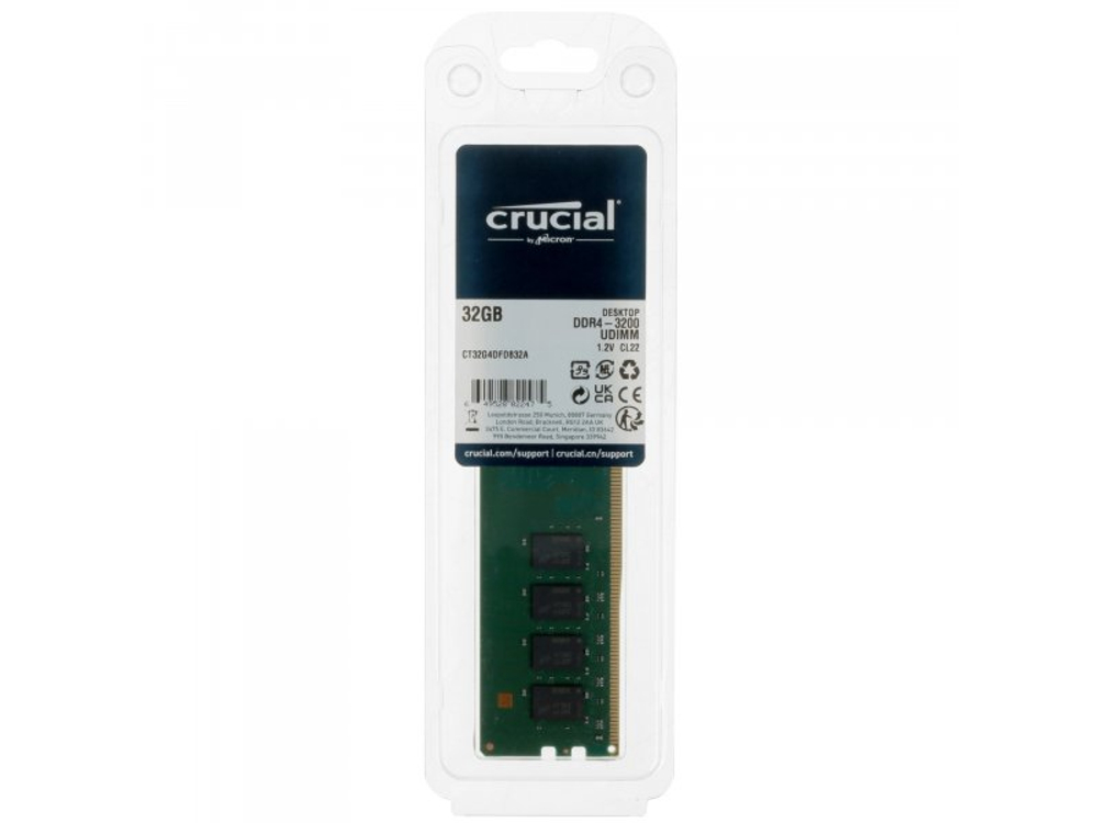 Оперативная память Crucial Basics CT32G4DFD832A, DDR4 1х 32ГБ 3200 МГц, DIMM, RTL