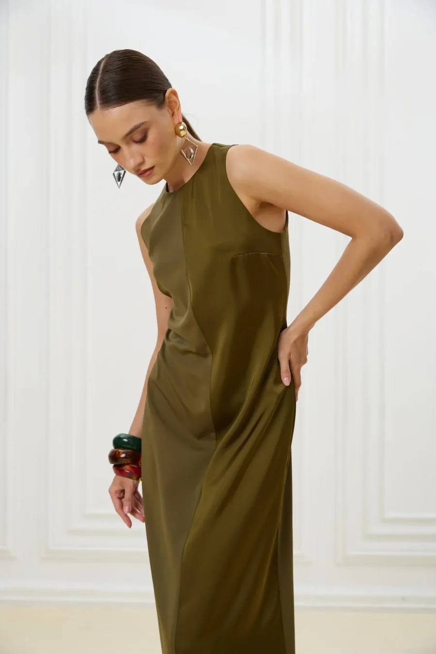 Платье Две половины, Зеленое