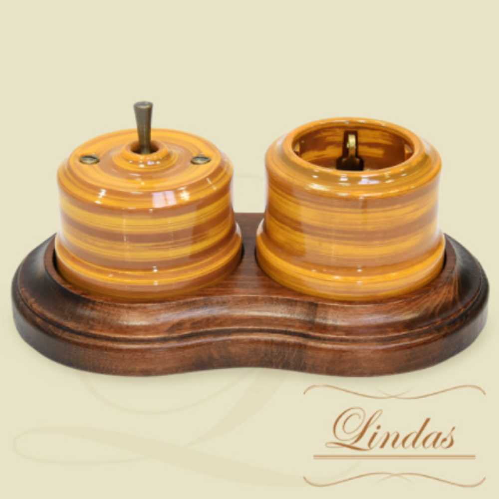Тумблерный ретро выключатель Бамбук Lindas 34425-B / 1 Группа света, проходной