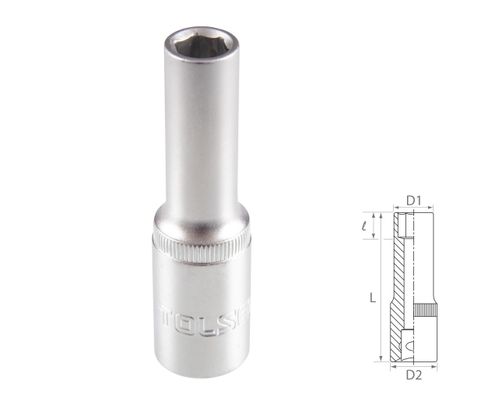 TOLSEN (TT16560) Головка торцевая глубокая шестигранная 1/2", 10 мм