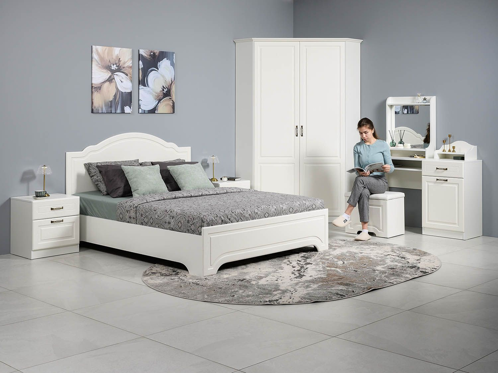 Спальня Ливерпуль 1 Белый/Ясень ваниль