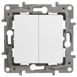 Выключатель 2х-клавишный 10А 250В белый ETIKA Legrand