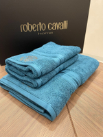 Набор из трех хлопковых полотенец со стразами Roberto Cavalli