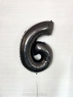FM Шар 40" / 102 см "Цифра 6" Черный (БГ-60)