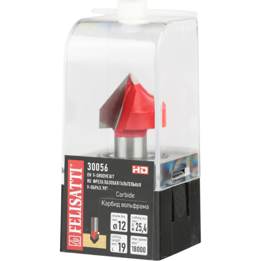 Фреза пазовая гальтельная FELISATTI V-обр. 25.4х90° хвостовик 12мм   30056