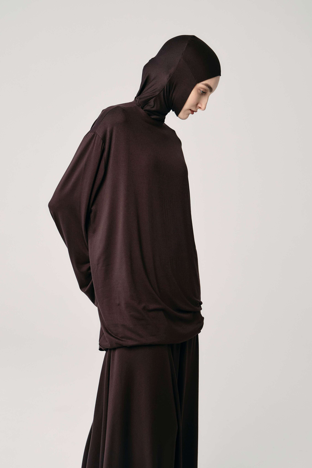 Лонгслив база коричневый