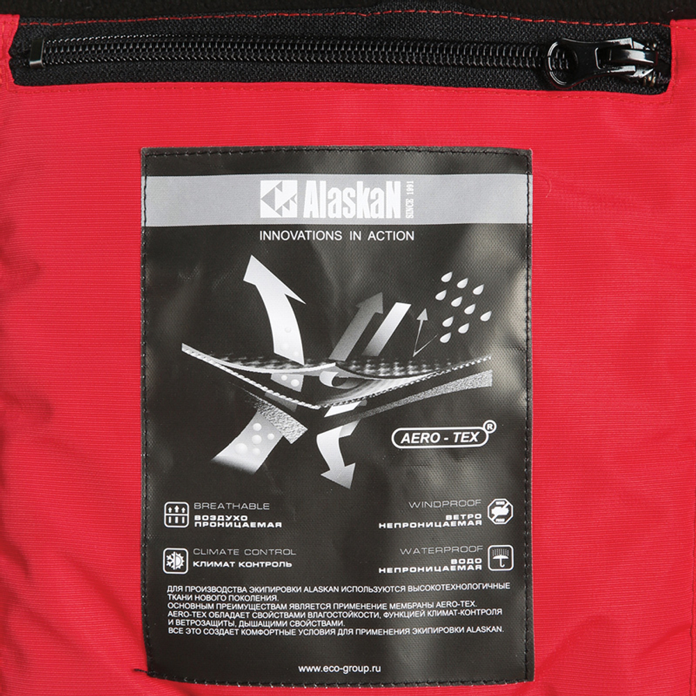 Костюм зимний Alaskan Dakota красный/серый/черный XS (куртка+полукомбинезон)